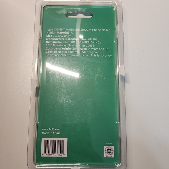 Official Line Friends BT21 Phone Wallet Cooky Mang and Chimmy - Picture 2 of 5